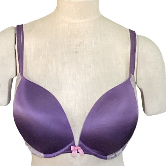 Victoria's Secret Very Sexy Pushup Bra Lace Accent 36DD Purple #161L - Picture 2 of 6